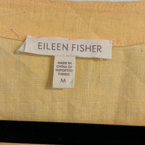Eileen Fisher | Yellow Tunic with Embellished Neckline | Size Medium - Picture 2 of 4